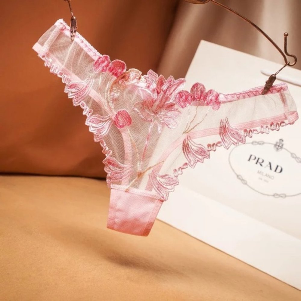 NEW sexy elastic embroidery thong
